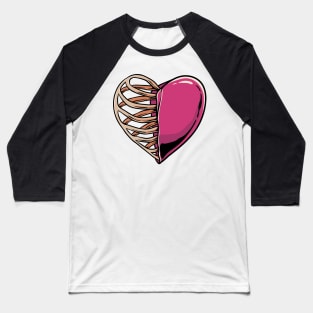 Heart and skeleton Baseball T-Shirt